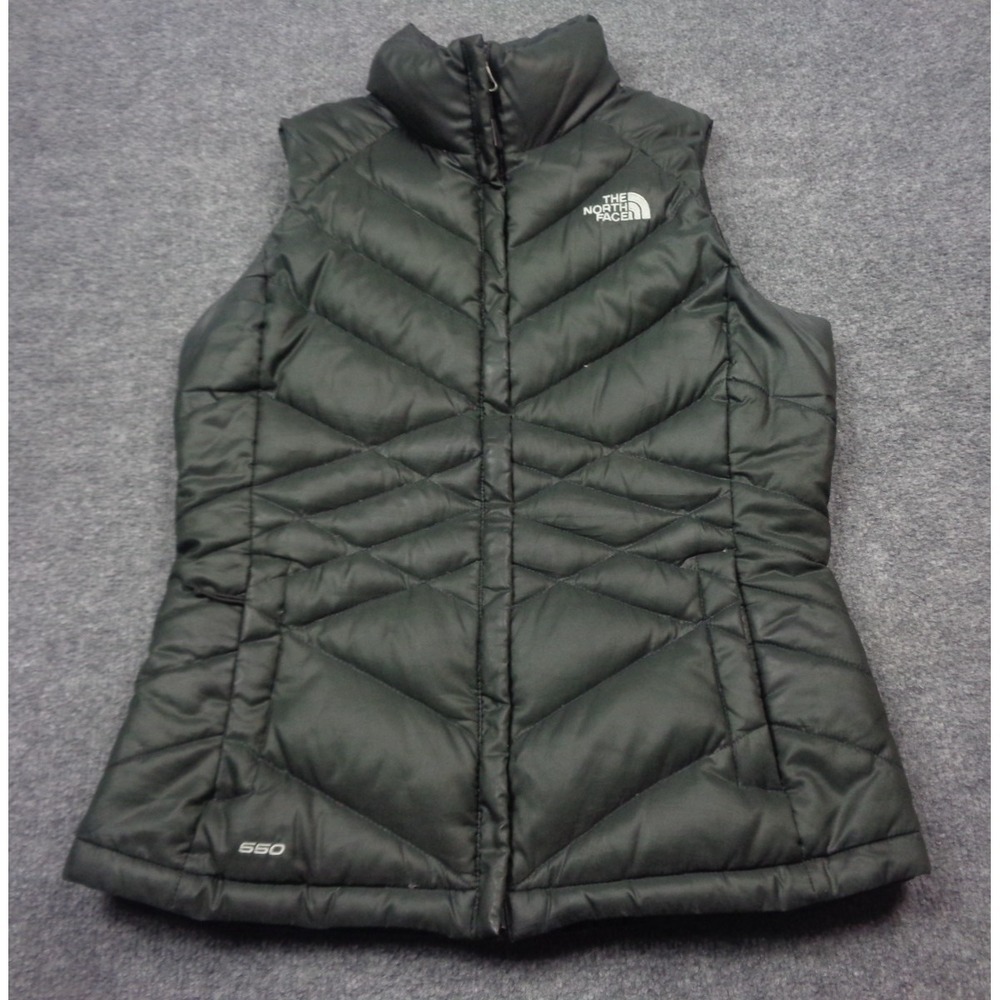 The North Face 550 Fill Down Vest Black Womens Small Puffer Quilted - Picture 1 of 11